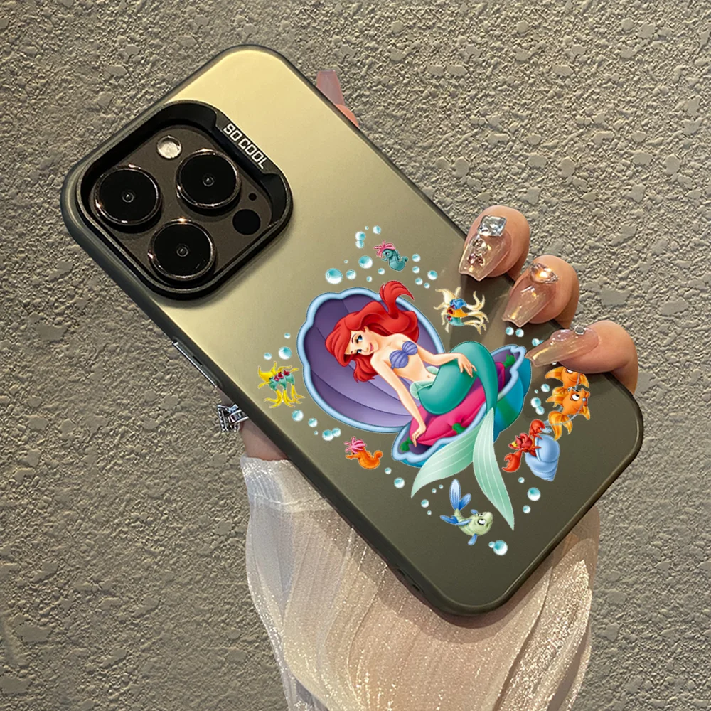 Cute Ariel The M-Mermaid Phone Case Phone Case For IPhone 16 15Plus 14 13 12mini 11Pro Max Candy Matte Shockproof Back Cover