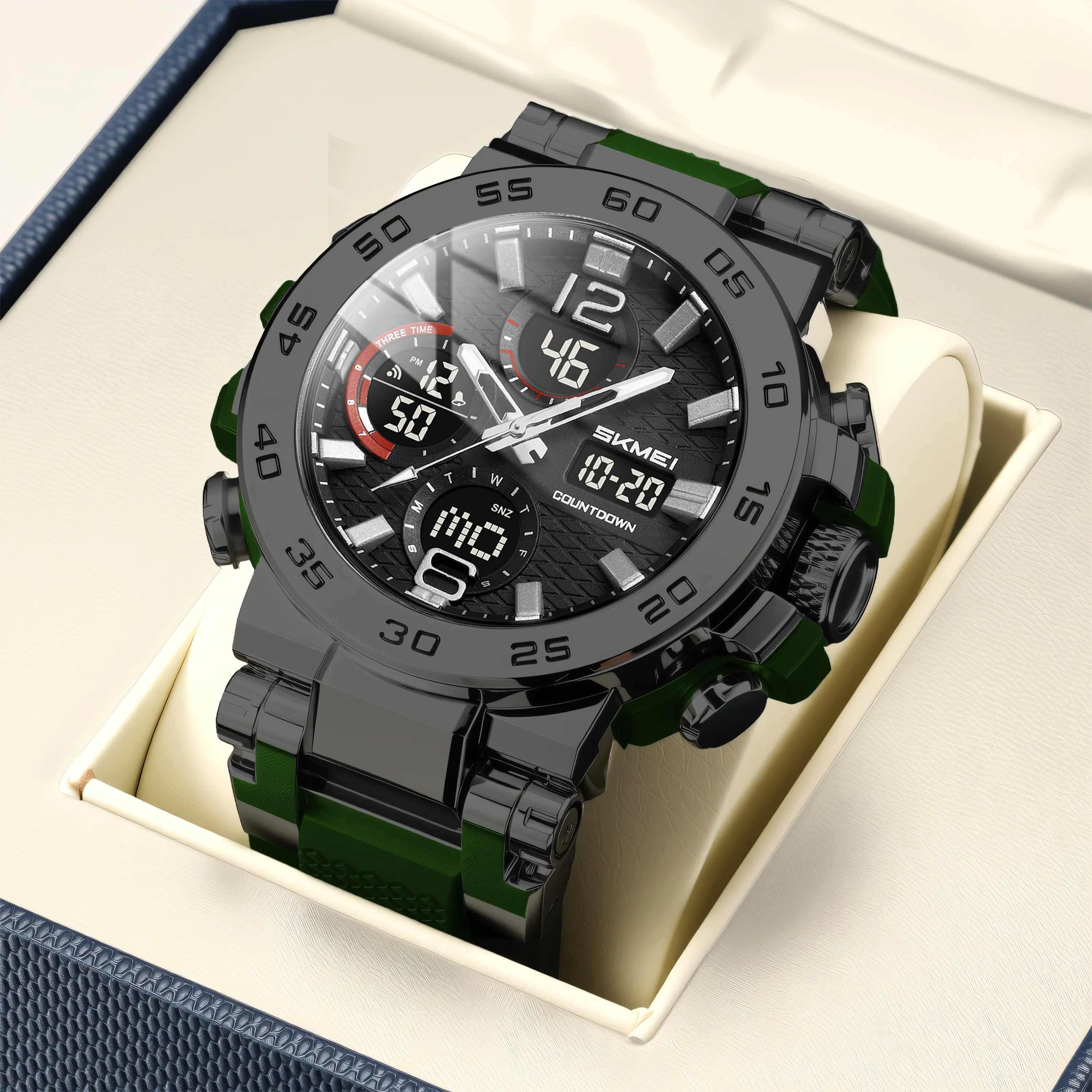 

SKMEI военные часы с двойным дисплеем времени, цифровые часы с электроникой, светодиодные часы для мужчин и женщин, модные водонепроницаемые наручные часы