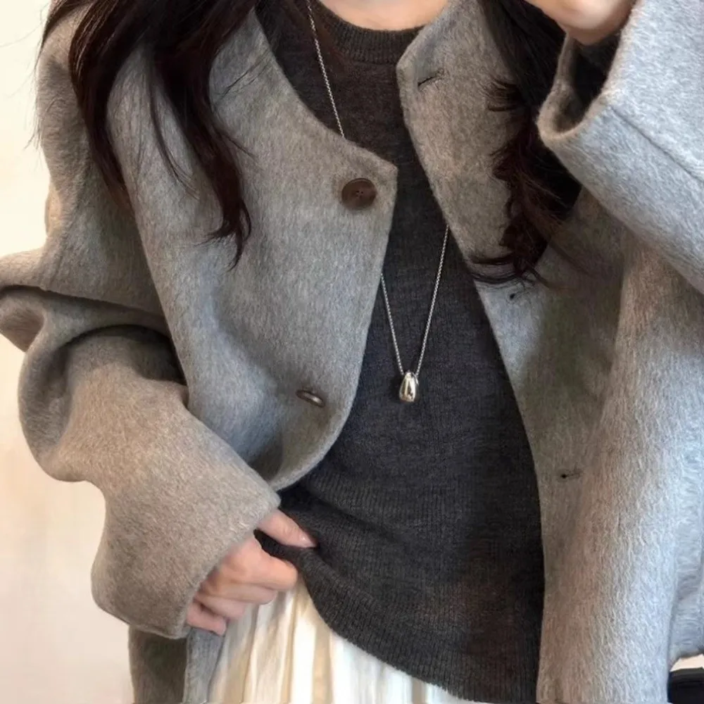 Adjustable Length Water Drop Necklace Silver Alloy Rope Clavicle Chain Punk Metal Minimalist Design Heart Pendant Necklace