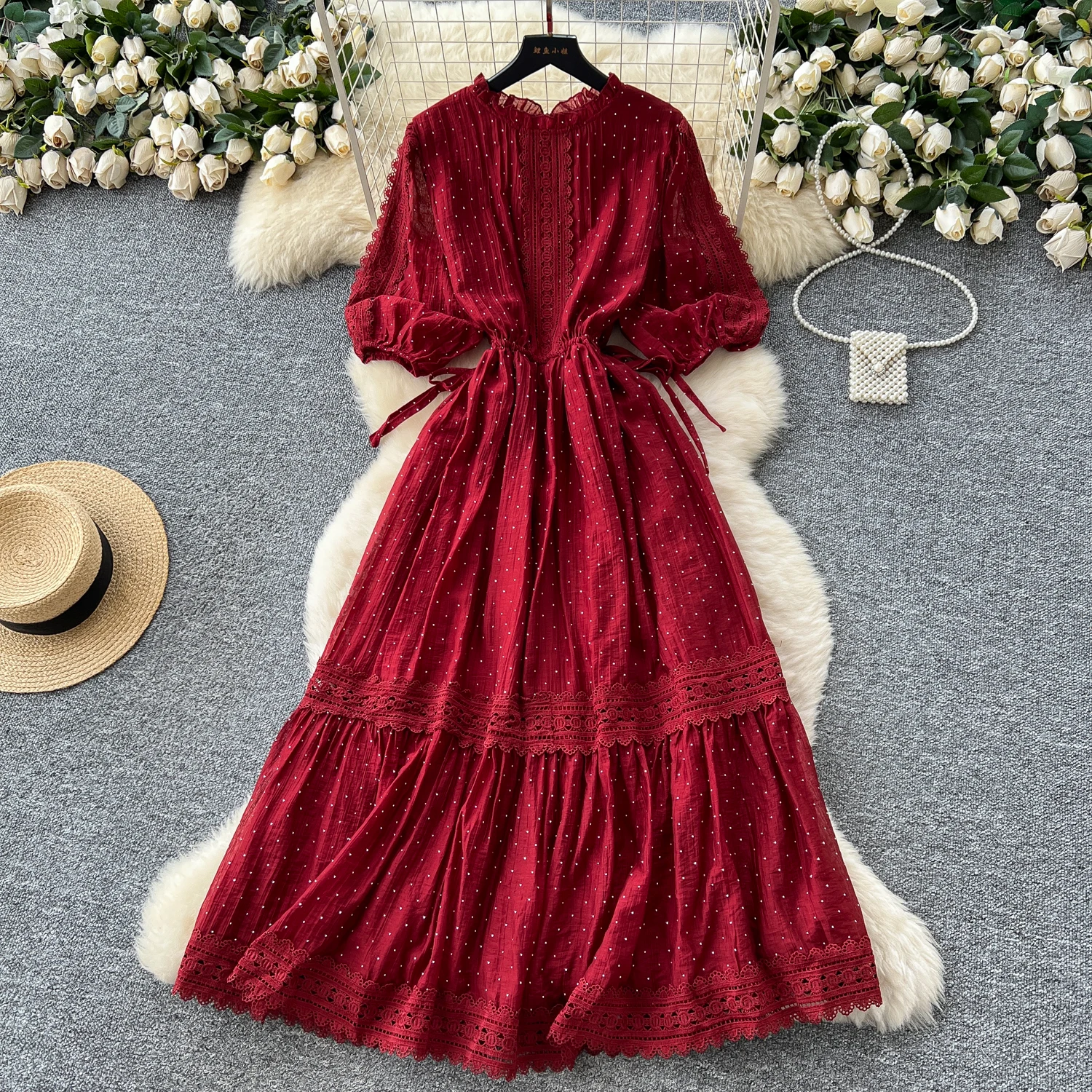 

Sexy rhinestone lace Vintage Evening Party Club dress Women Chic hotsweet Slim Beach women clothing
