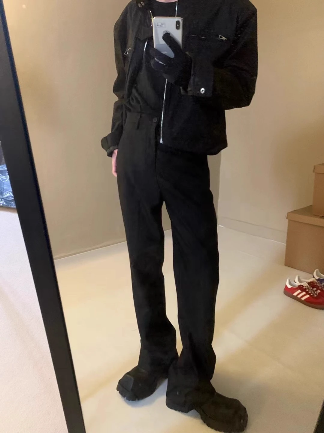 

Men's Straight Leg Suit Pants Drapey Floor-Length American Style Uniform Trousers Classic Style Youth Trend Polyester Fiber