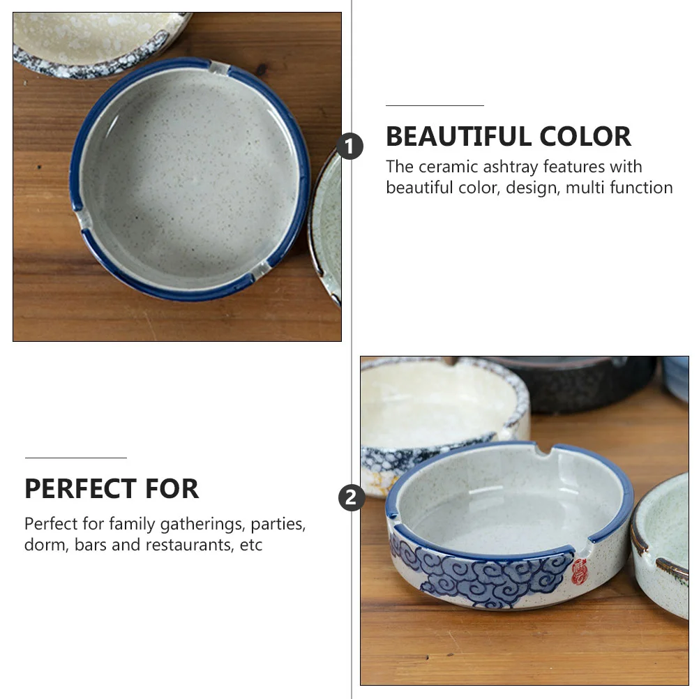 ที่เขี่ยบุหรี่สไตล์ญี่ปุ่นครัวเรือนตกแต่งเซรามิค Underglaze รอบรูปเครื่องประดับมือวาด