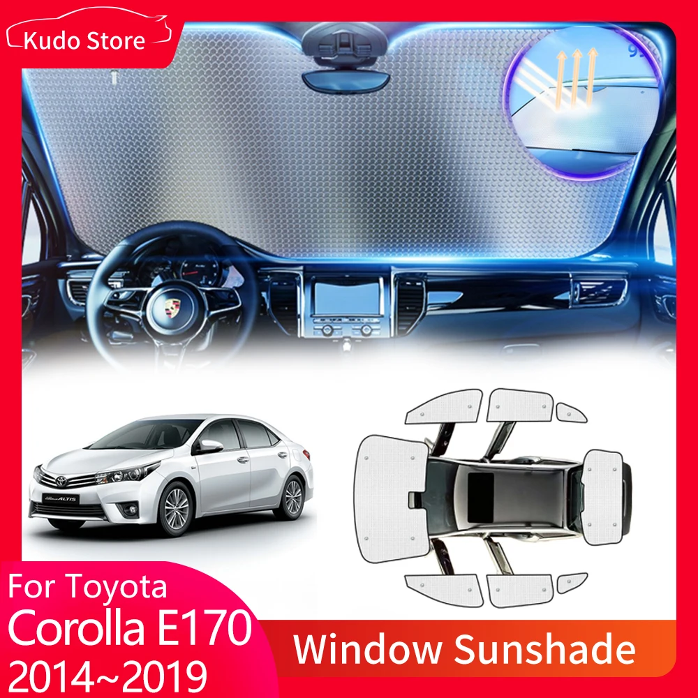 

Full Coverage Sunshades for Toyota Corolla E170 E180 Altis 2014~2019 Windshield Sun Visor Mats Front Windows Curtain Accessories