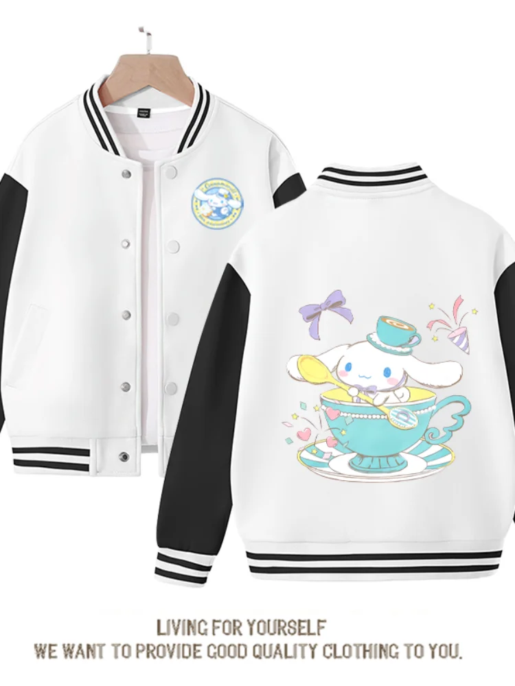 

Куртка Sanrio Kuromi для девочек, куртка Cinnamoroll Kawaii, детская одежда, топы, милое мультяшное пальто для детей на весну и осень