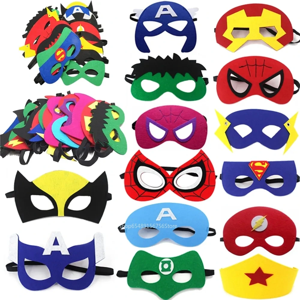 Máscaras de Superhéroes para niños y niñas, decoraciones de Spiderman, Iron Man, Thor, Hulk, regalo de fiesta de Halloween