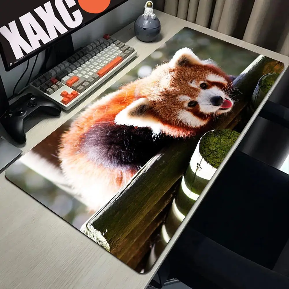HD Gaming Cute Red Panda Mouse Pad 900x400x4mm HD Desk Pad Extended Gaming Keyboard Mats Large XXL Gamer Mousepad 80x40cm