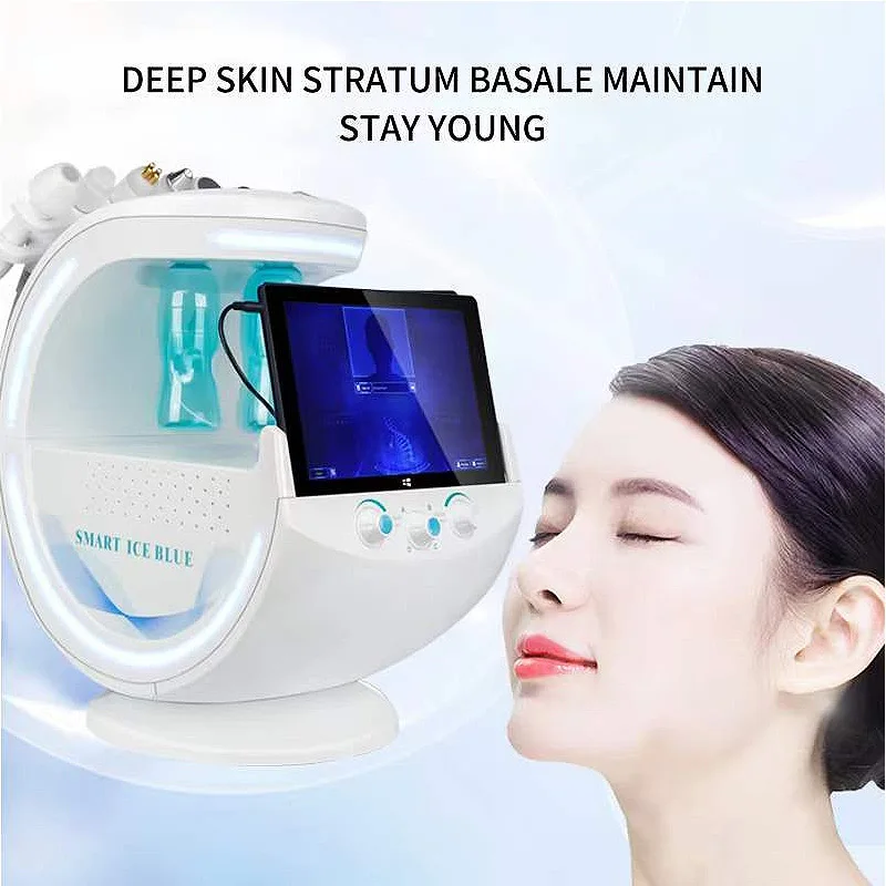 Machine Hydro DermDelhi Smart Ice Blue, épurateur de peau, analyseur de soins du visage, élimination des déformations, équipement de beauté, 7 en 1