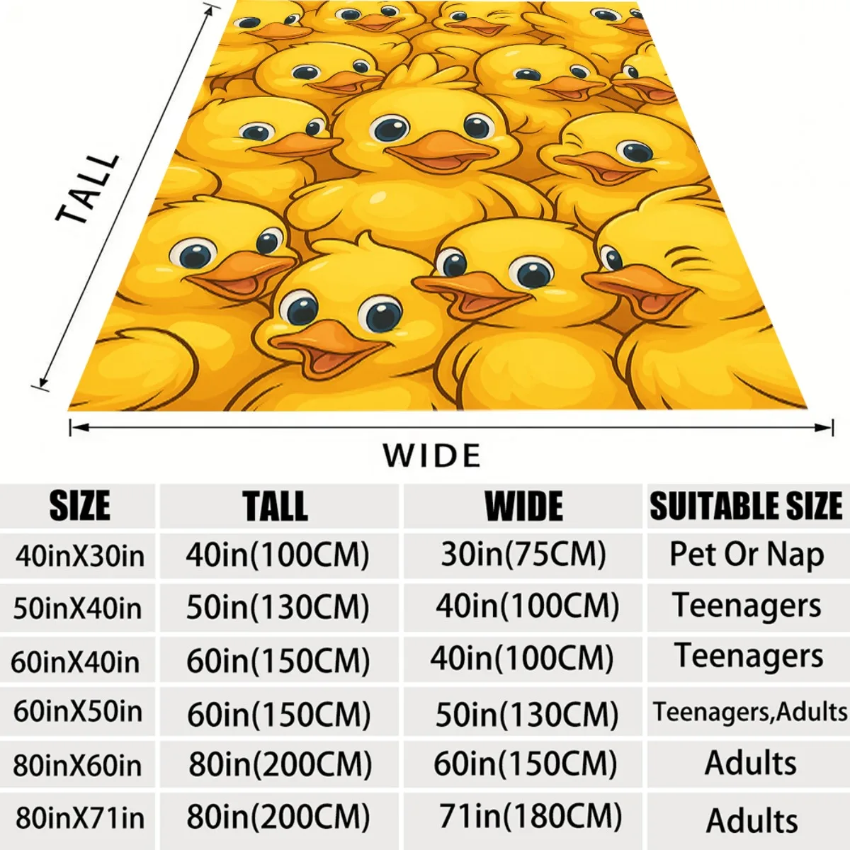 1pc Cozy Flannel Throw Blanket with Adorable Yellow Duck Print Soft, Warm, And Perfect for Couch, Bed, Or Gift for Family Member