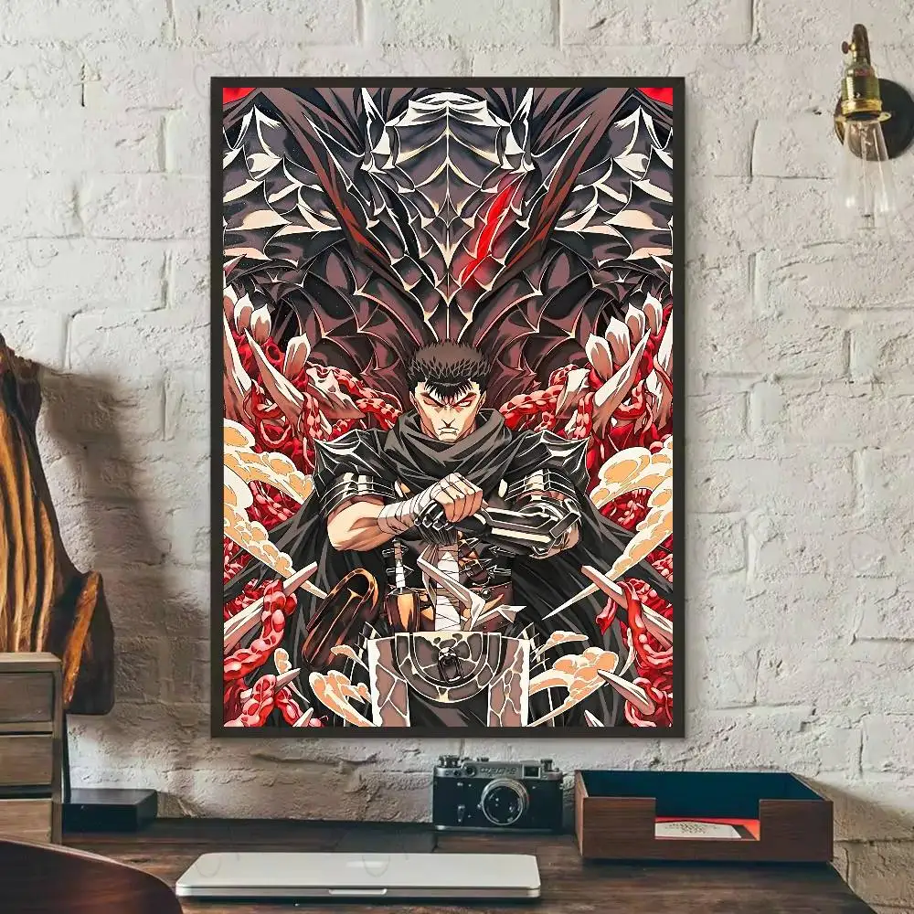 الرجعية الكلاسيكية أنيمي Berserk ملصق معرض يطبع ذاتية اللصق ديكور المنزل الديكور صور مطبوعة للحوائط غرفة المعيشة ملصق #2