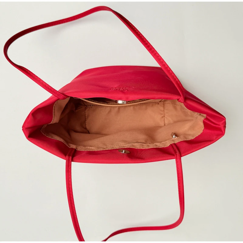 Trapezförmige Schultertasche mit langem Griff, Damen-Handtasche mit großem Fassungsvermögen, minimalistische einfarbige Tragetasche, Vintage-Arbeitstasche für den Arbeitsweg – Detail 2