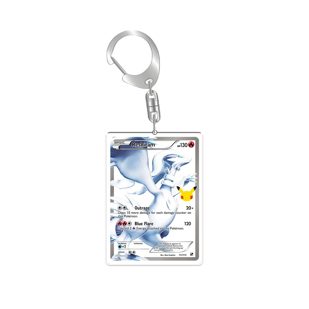 ل البوكيمون تشارجر أومبيرون Rayquaza Reshiram Magikarp Venusaur Zekrom سلسلة مفاتيح مصنوعة من الأكريليك أنيمي الطرفية للأطفال هدية