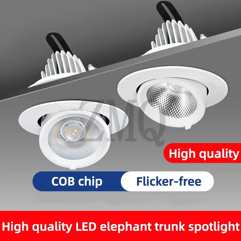 Superbright 12W 15W 18W 40W Recessed Led Down Light 360°Adjustable LED COB Downlight Ceiling Lamp Rotatable LED Trunk Light 220V