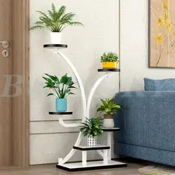 Plant Stand Flower Shelf Planter Rack Storage Indoor Garden Balcony Floor-standing Rack Flower Shop Rack With Pulley Rack