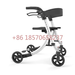 Wholesale Folding Outdoor Lightweight Aluminium Adults Elderly Walking Aids Frame Foldable Upright Walker Rollator With Seat