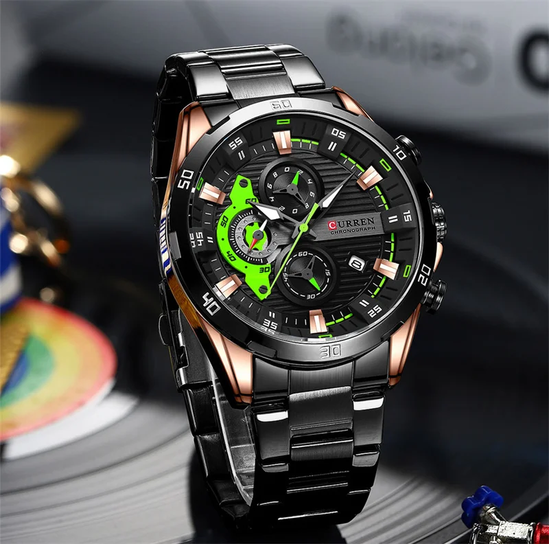 Curren 8402 Top Brand Man WristWatch Life Waterproof Chronograph