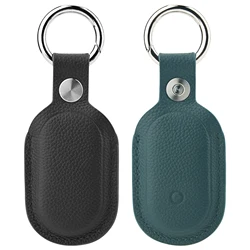 LLavero de cuero genuino para Samsung SmartTag, funda para Galaxy Smart Tag 2, soporte para llaves, equipaje, mascotas