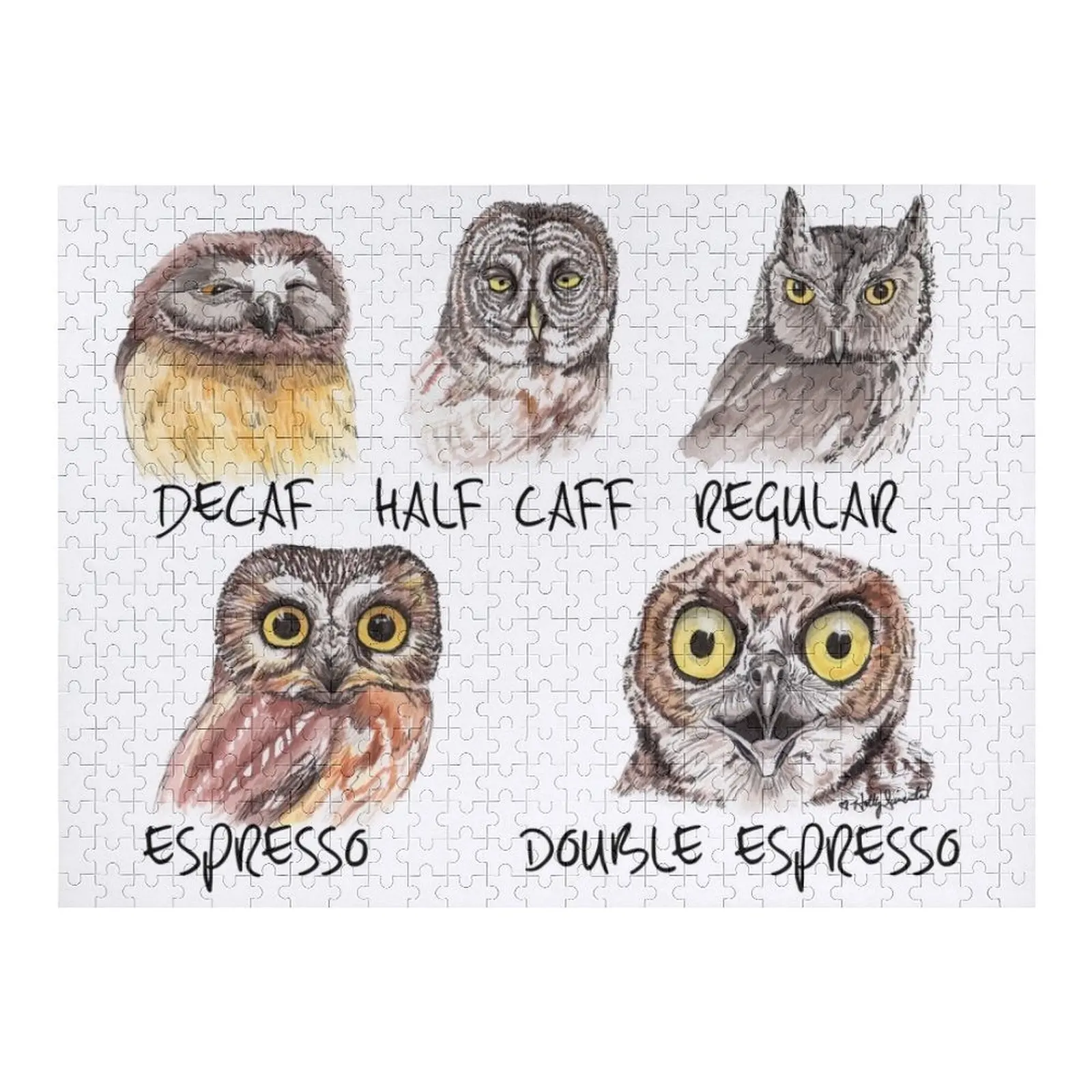 

Масштаб кофеина совы-забавные кофейные совы Пазл Рождественские подарки Деревянные животные Пазл