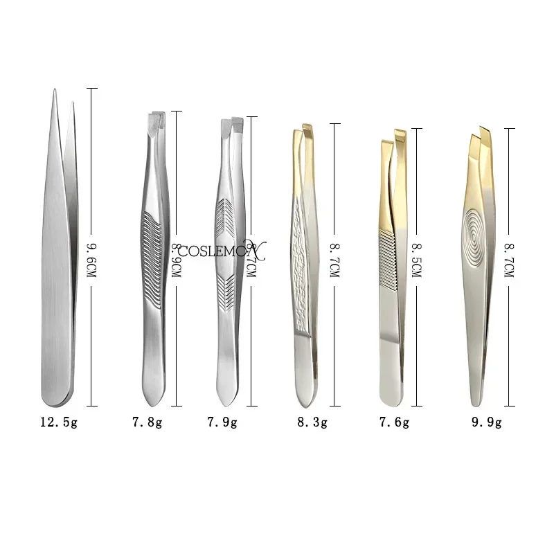 Eyebrow Tweezers Stainless Steel Oblique Flat Slant Mouth Clips 1pcs Facial Hair Removal Trimming Women Beauty Cosmetic Tools