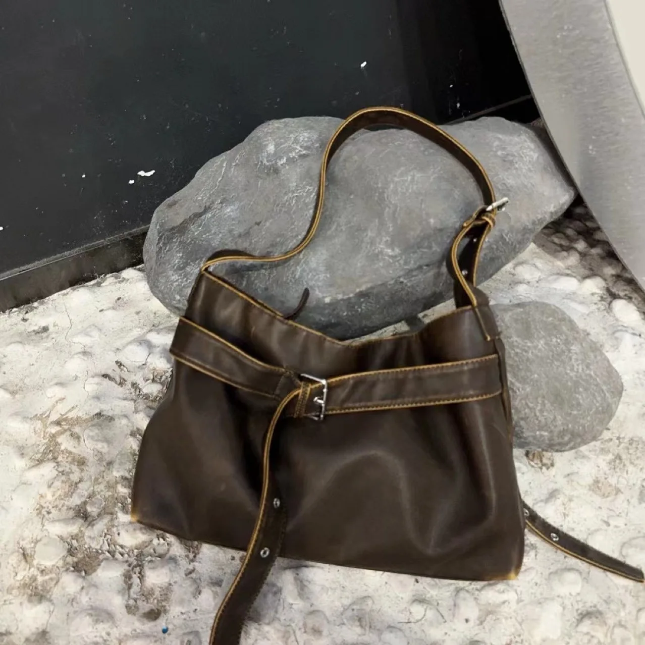 

Retro PU Leather Shoulder Bag Vantage High Quality Crossbody Bag Soft Shopper Tote Bags for Women Handbags and Purses NEW Female