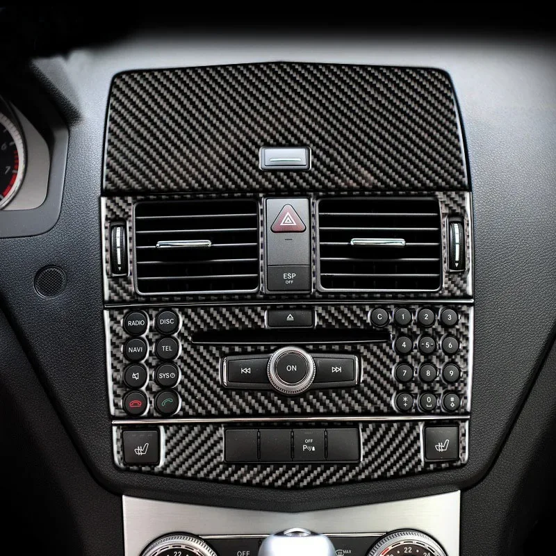 For Mercedes Benz C Class W204 2007 2008 2009 2010 2012 2013 Accessories Carbon Fiber Car Interior Gear Door Lift Trim Sticker