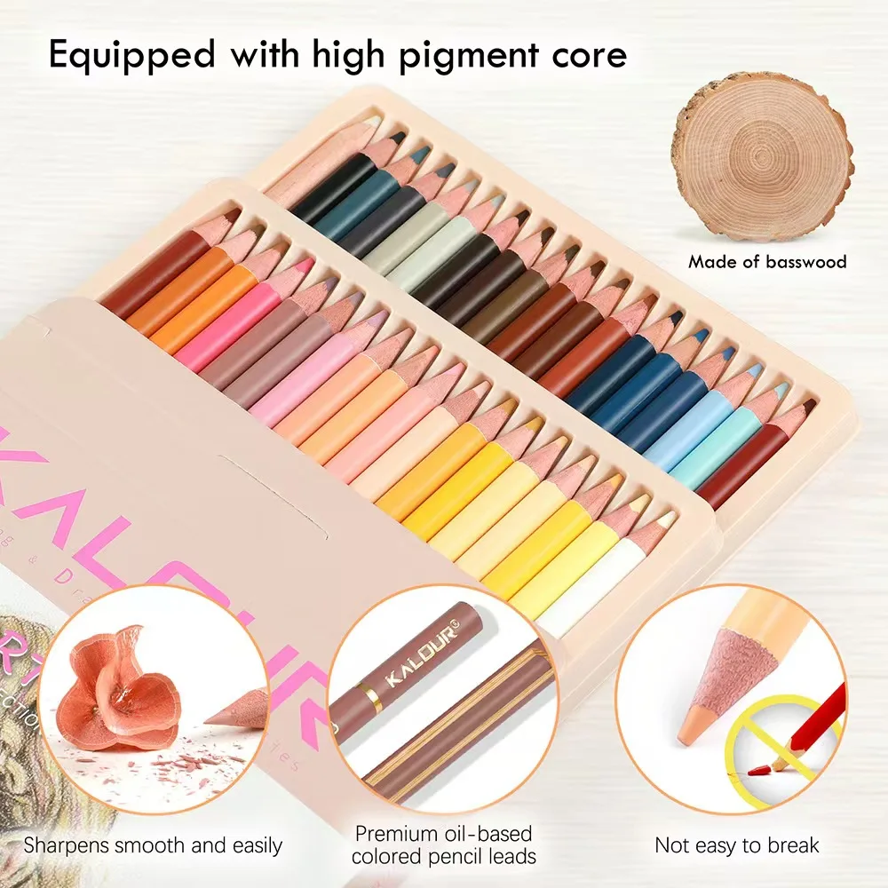 30 Colors Skin Tone Drawing Pencil Set Oily Lead Tin Box Pencil Set Painting Sketching Art School Office Stationery Supply