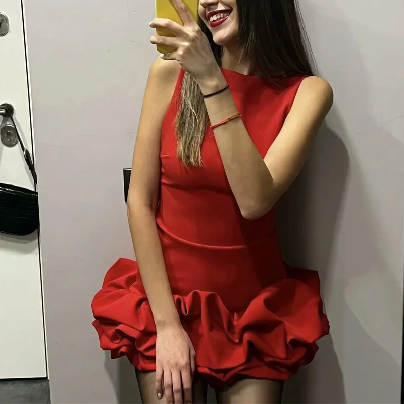 HXAO, vestidos para mujer, vestidos negros sin mangas, minivestido blanco con volantes para mujer, vestidos cortos sexis con espalda descubierta, vestido rojo ajustado para mujer