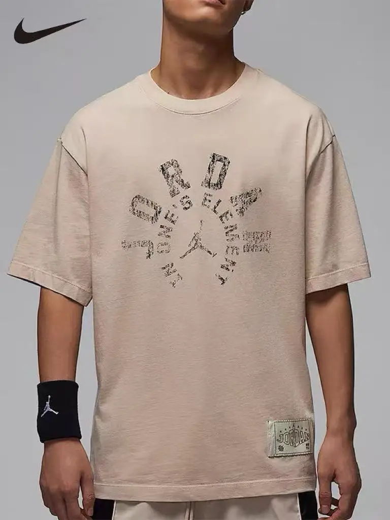 Nike Jordan Men T-shirt Loose Fit Summer Casual Sports Quick Dry Breathable Short Sleeve Tops HV1257-140