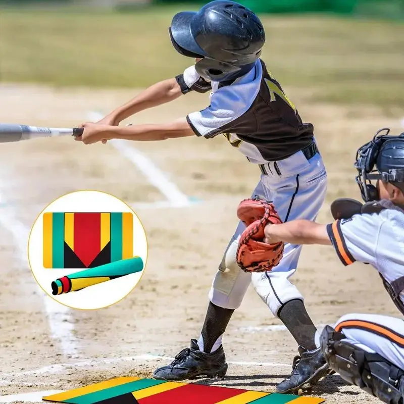 Baseball Training Plate Non-Slip Mat Colored Stripes Pitching Plate Weatherproof High Visibility Softball Fun Accessories For