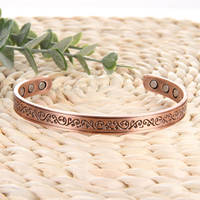 Copper Energy Magnetic Bracelets For Women 99.99% Pure Copper Bangle with 3500 Gauss Magnets Adjustable Cuff