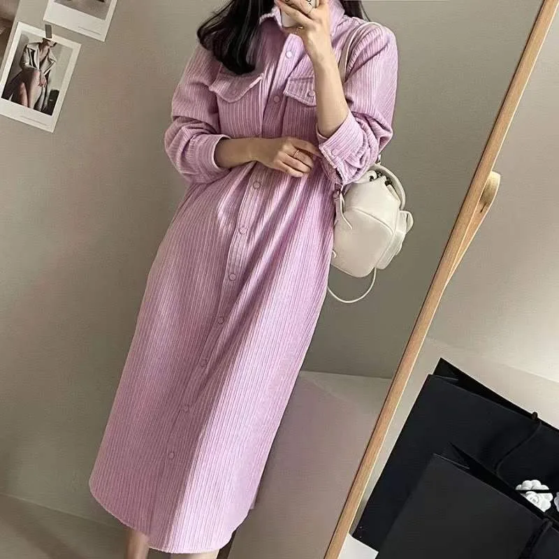 

Korean Japanese Sle Agel Loose Velvet Long Sve Women's Dr Autumn Winter Cross-Border Large Size irt Dr Long D...