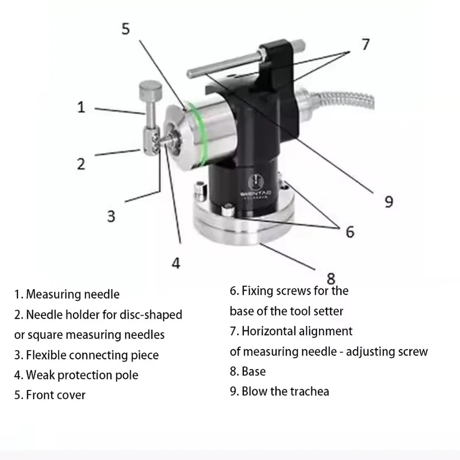 Ultra-compact 3D trigger tool setting probe T12.7 5-direction tool setting probe with hard-wired transmission replaces TS27R