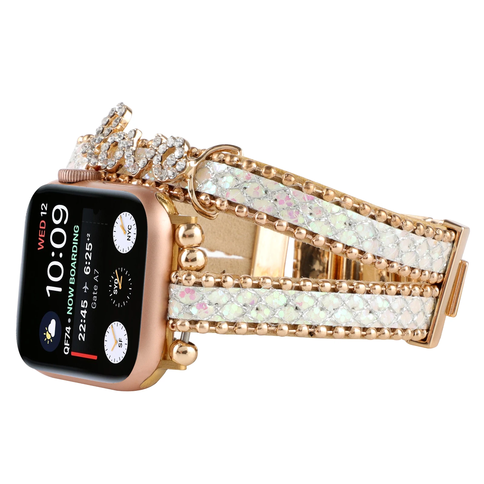 حزام لساعة أبل سوار الحب سوار جلدي لساعة Iwatch 87654321   حزام سلسلة فولاذي SE لساعة Iwatch Ultra bling