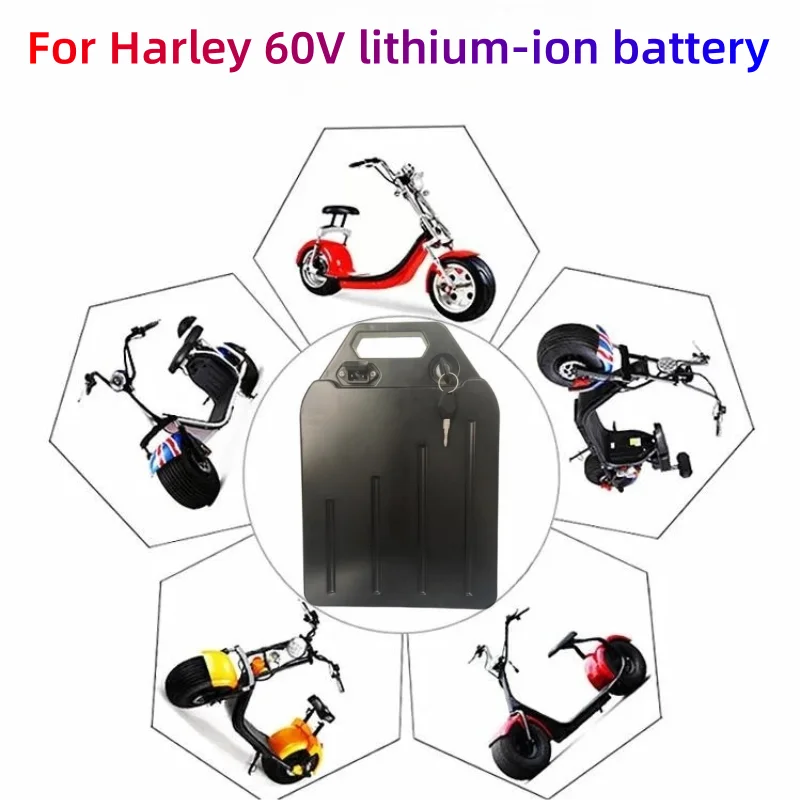 60V 20ah  Electric Motorcycle Waterproof Lithium Battery 18650 CELL 300-1800W Use For Harley Scooter Bicycle