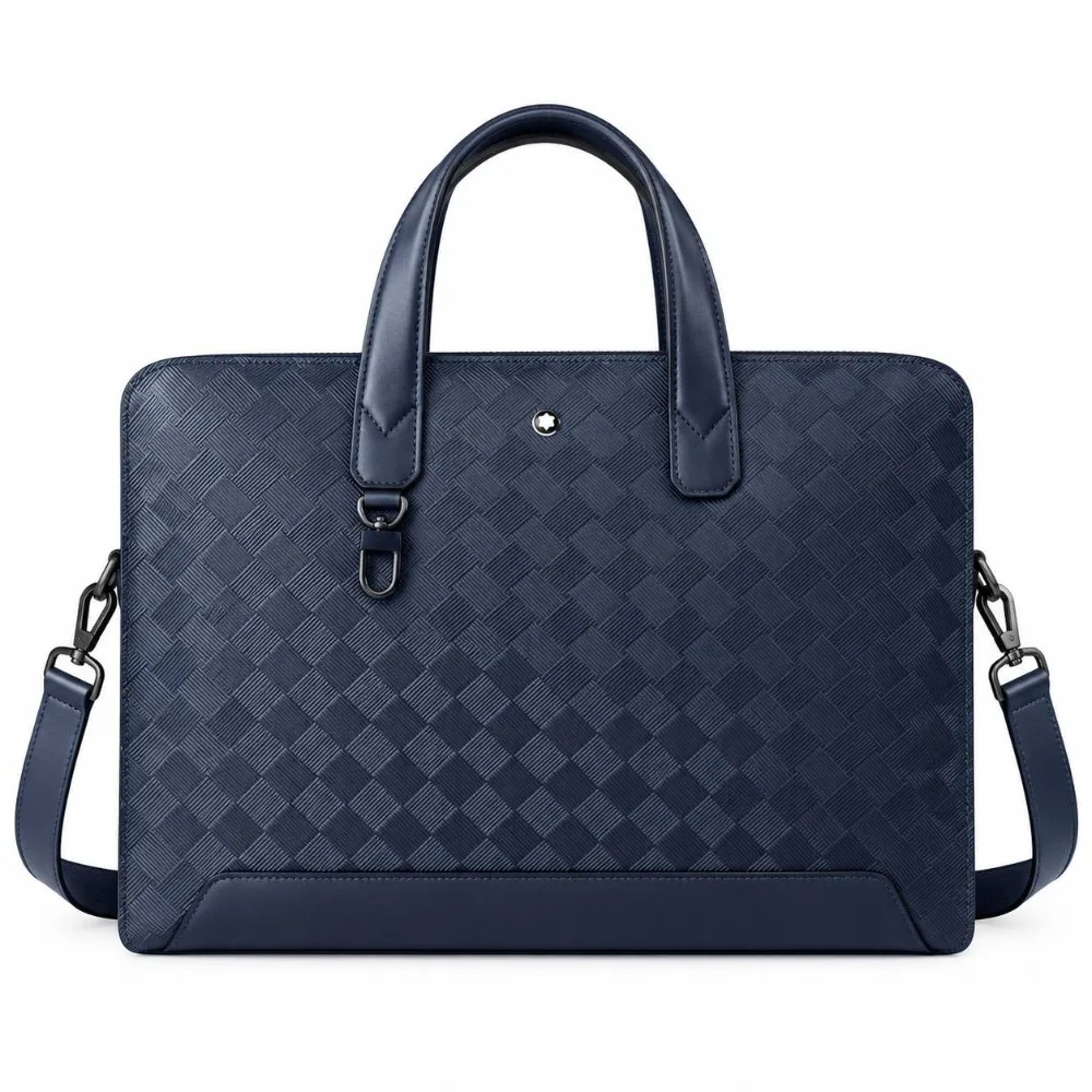 Luxury Men's Slim Business Briefcase High Quality Leather Laptop Bag Professional Office Work Top-Handle Bags Casual Daily Use