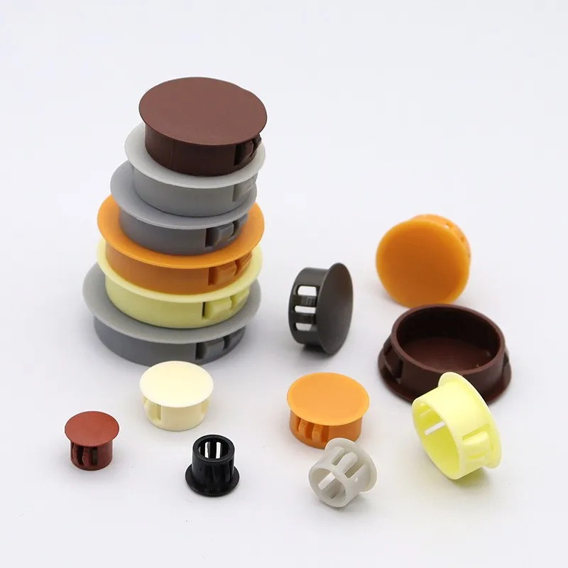 

10/20/50PCS Furniture Round Decorative Hole Dust Cover Plastic Plug With Screw Furniture 8mm Protective Cap