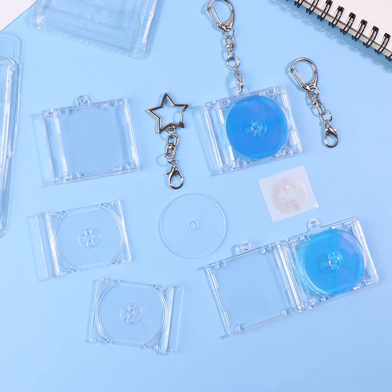 1set Mini NFC Functionele CD Disc Case Sleutelhanger Perifere Herdenkingsalbum Sleutelhouder Voor DIY Rugzak Hanger