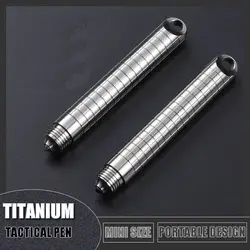 New Portable Mini Titanium Tactical Pen Self Defense EDC Tool Outdoor Camp Emergency Glass Breaker Writing Pen Gift Box