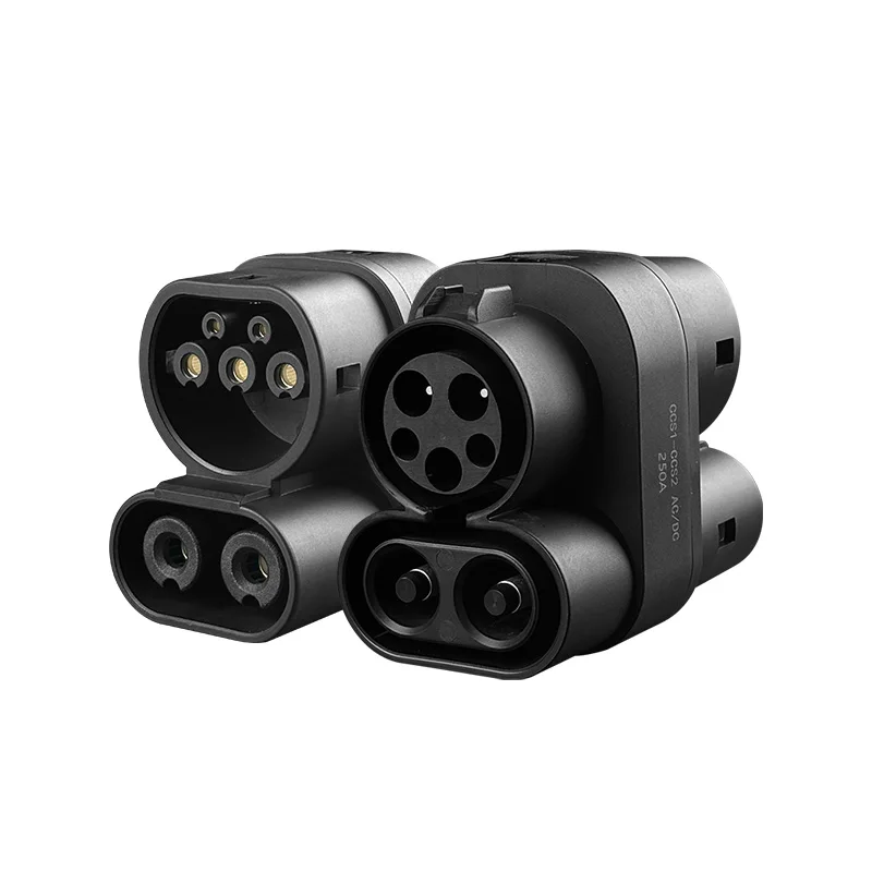 

Новый универсальный адаптер для быстрой зарядки электромобилей CCS1 на CCS2, 250А, для Tesla Model 3/Y, Type 2