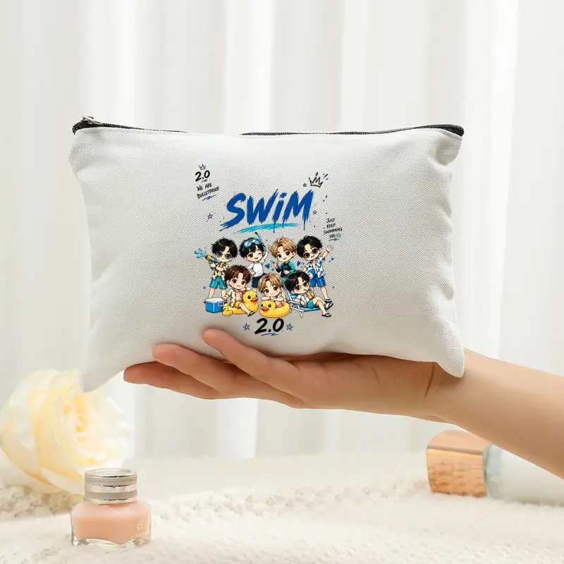 Kpop Fan Gift Arirang World Tour 2026 Cosmetic Bag Zipper Makeup Bags Travel Women‘s Men's Lightweight Storage Bags Swim 2.0