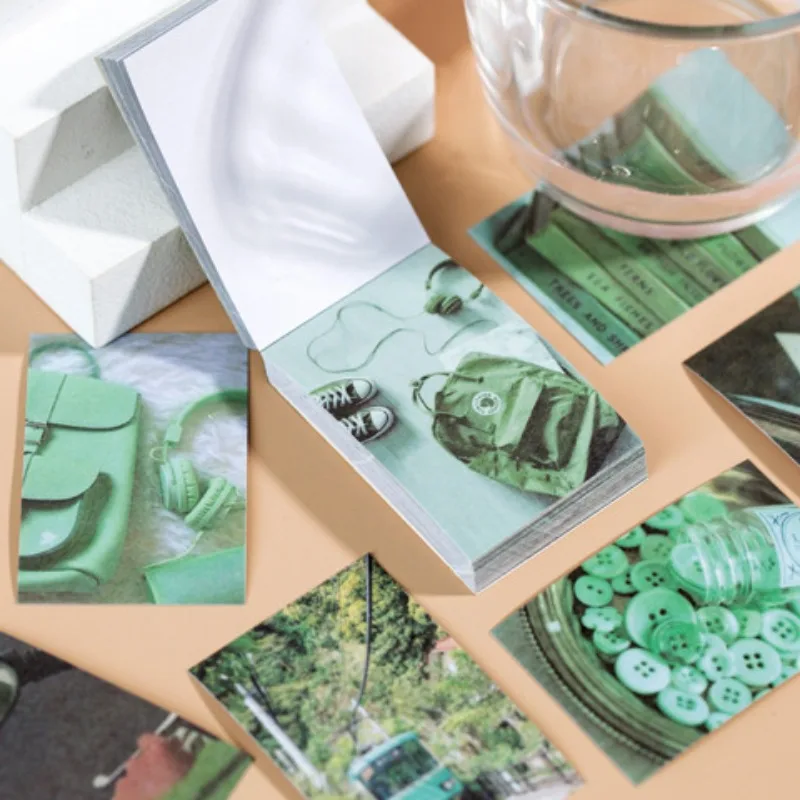 50 Sheets Sticker Book Washi Paper Landscape Stickers Mini Book Decor Journal DIY Scrapbooking Adhesive Stickers Stationery