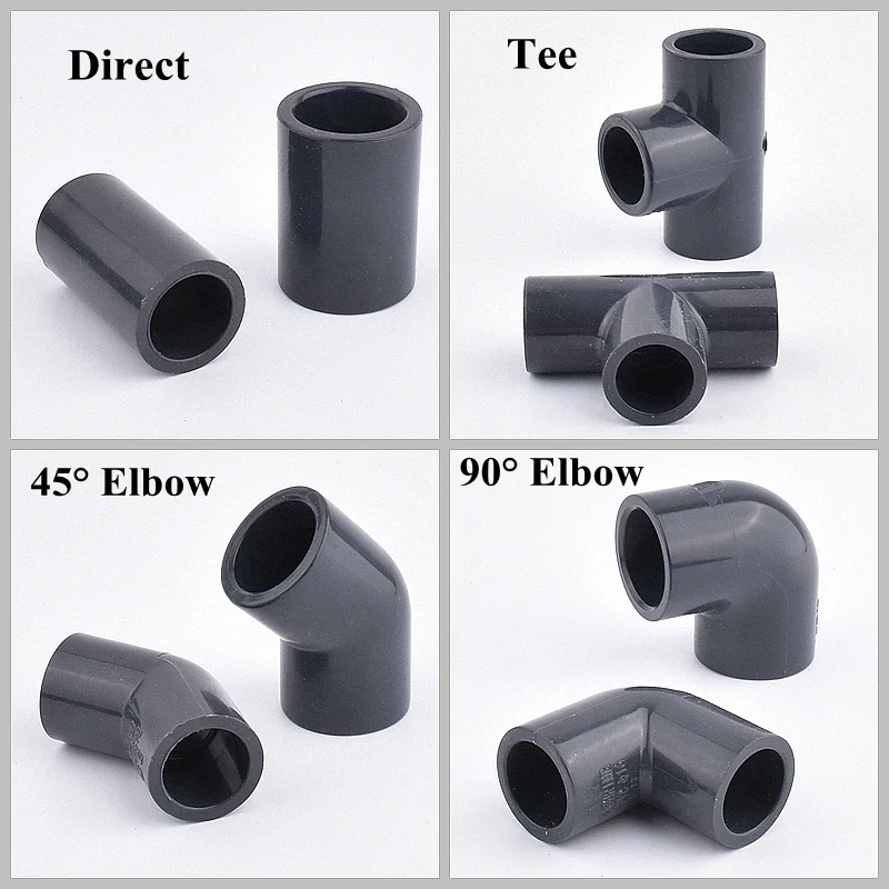PVC Garden Irrigation Fitting Set Includes 90 Degree Elbow Tee Cross and Multi Way Junctions for 16 to 50 mm Inner Diameter Tubi