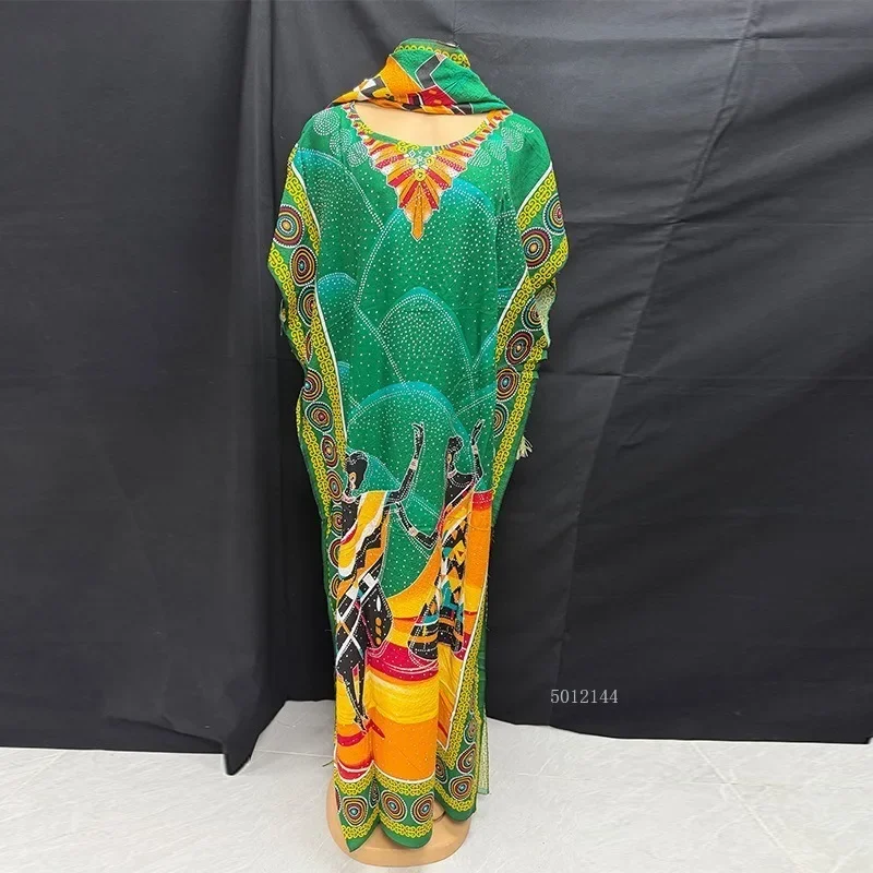 

2026, новое модное летнее платье больших размеров для тяжелых вечеринок, этническое длинное платье в африканском стиле с бриллиантовым принтом, женское платье Bubu, африканские платья