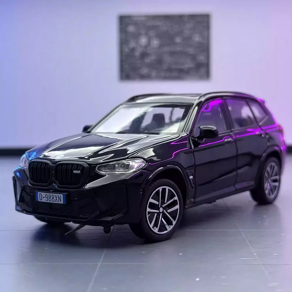 

1:32 Scale Alloy Diecast X3M M8 Models Cars Toys with Light Music Miniature Car Wheel Pull Back Vehicles for Kids Birthday Gifts