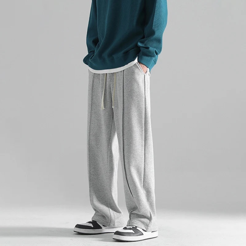 

TFETTERS брендовые весенние мешковатые широкие брюки для мужчин, новинка 2023 года, минималистичный однотонный прямой мужской повседневный мужской костюм