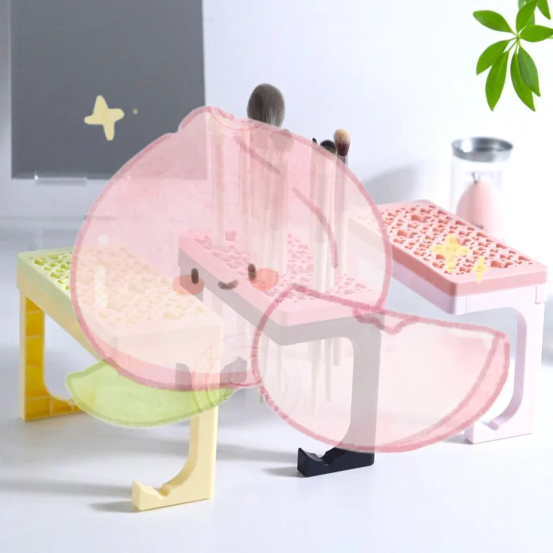 Siliconen make-upborstelhouder Droogstandaard Make-upset Opbergdoos Nagelpen en schilderborstelorganizer Geschikt voor alle handvatten