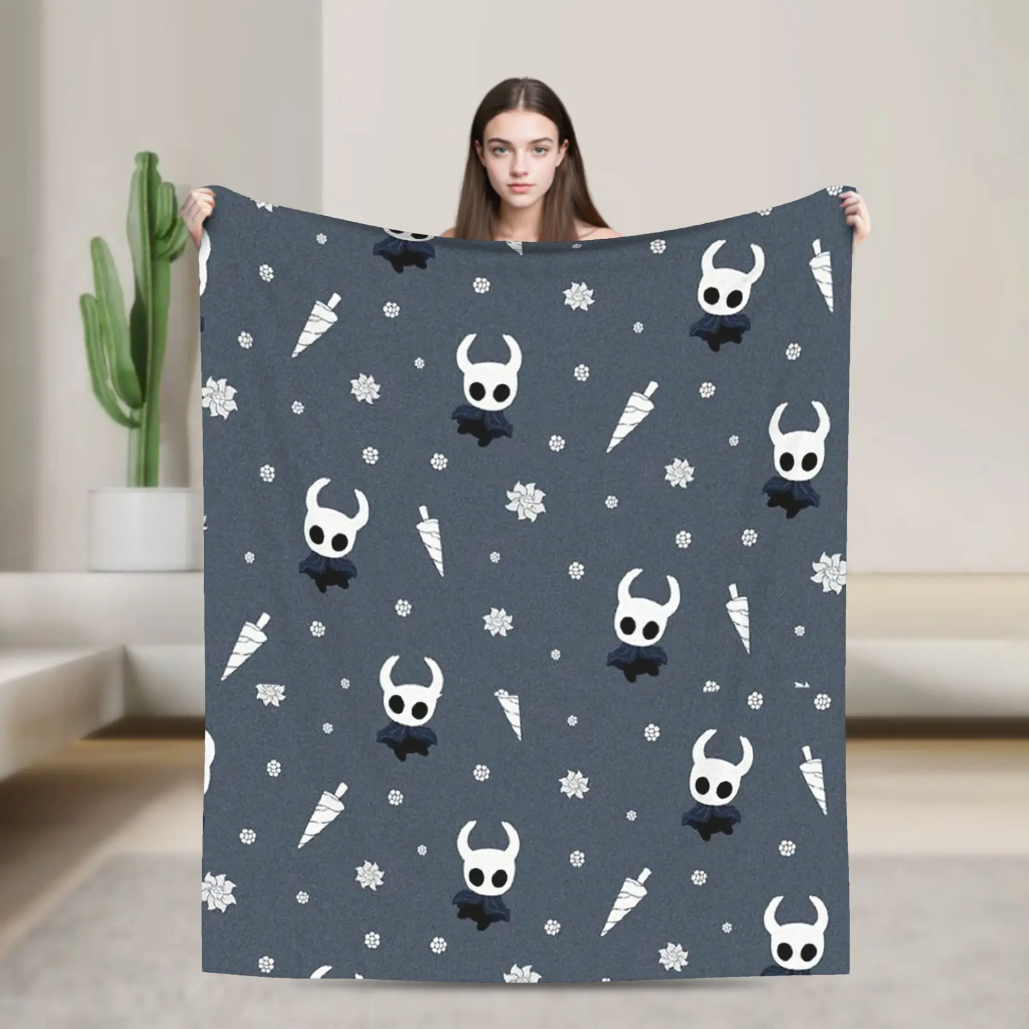 Game Hollows Knights Pattern Flannel Blanket  Custom Throw Blankets for Home 200x150cm Quilt,
