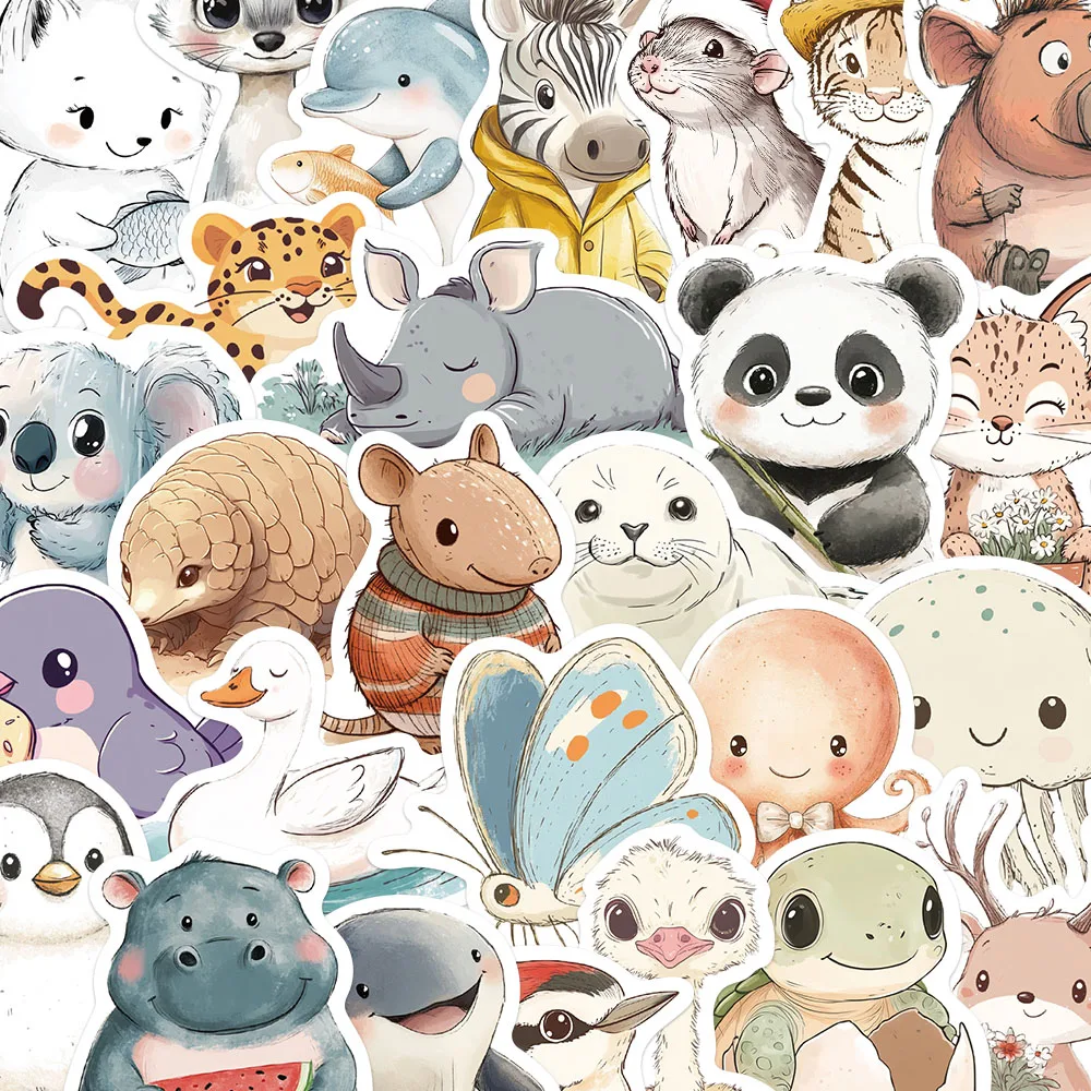 

50PCS Comfortable Animal Emblem Stickers Cartoon Graffiti Decals For Laptop Notebooks Fridge Phone Case DIY Toys Stickers