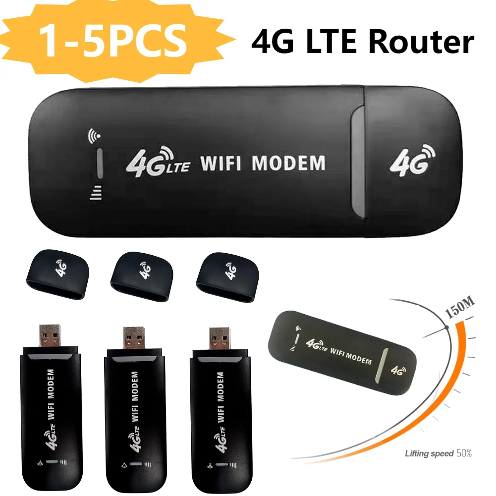 1/2/3/4/5PCS WiFi Hotspot Router 4G LTE Wireless USB Dongle Router 150Mbps High Speed Modem Stick Wireless Network Adapter