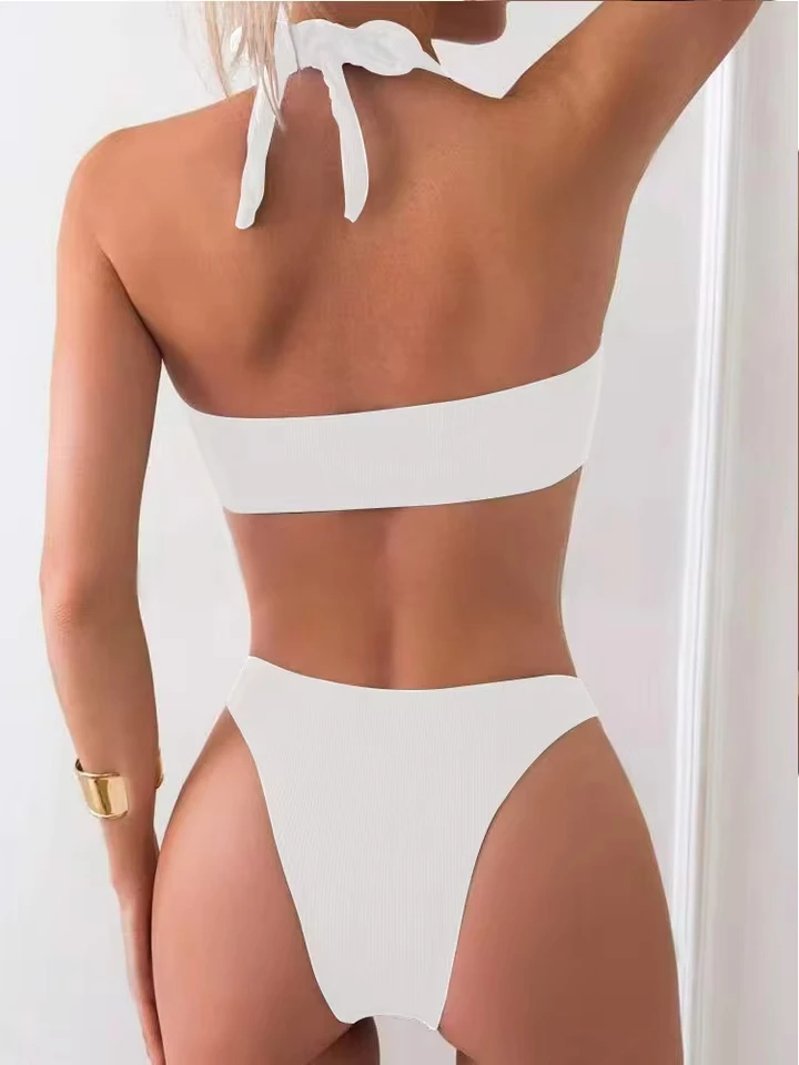 

Vzvn Sexy Sportswear for Women Fashion Vintage Sleeveless Swim Solid Backless Lace Up 2026 New Spring Summer Two Piece Suits