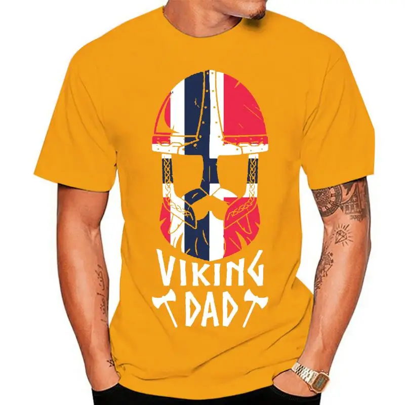 Bearded Viking Dad Mask And Axe Norway T Shirt Tee Shirt Summer Style Fashion Designing Size Over Size S-5XL Normal Shirt